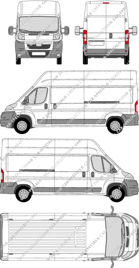 Peugeot Boxer, fourgon, L3H3, Rear Wing Doors, 2 Sliding Doors (2006)