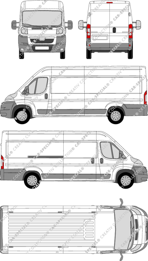 Peugeot Boxer, furgón, L4H2, Rear Wing Doors, 1 Sliding Door (2006)