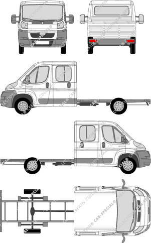 Peugeot Boxer, Fahrgestell für Aufbauten, Radstand lang, Doppelkabine (2006)