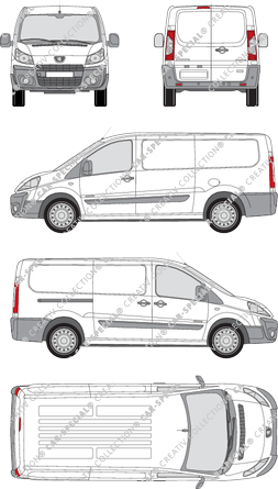 Peugeot Expert, van/transporter, L2H1, Rear Wing Doors, 1 Sliding Door (2007)