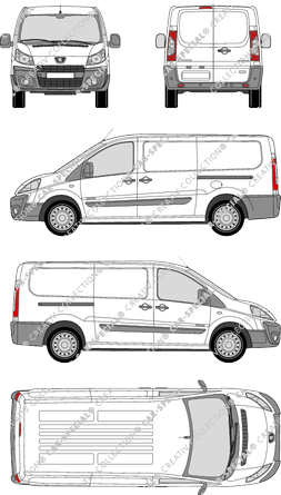 Peugeot Expert, furgón, L2H1, Rear Wing Doors, 2 Sliding Doors (2007)