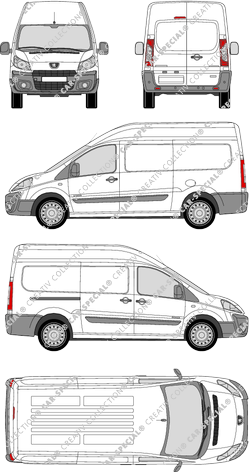 Peugeot Expert, fourgon, L2H2, Rear Wing Doors, 1 Sliding Door (2007)