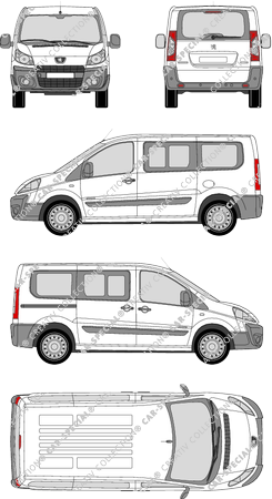 Peugeot Expert, minibus, L1H1, Rear Flap, 1 Sliding Door (2007)