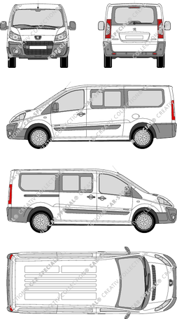 Peugeot Expert, minibus, L2H1, Rear Flap, 1 Sliding Door (2007)