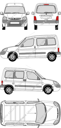 Peugeot Partner, van/transporter, Rear Flap, 1 Sliding Door (2004)