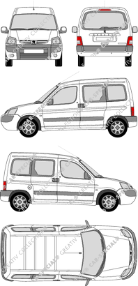 Peugeot Partner, van/transporter, Rear Flap, 2 Sliding Doors (2004)