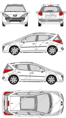 Peugeot 207 SW, SW, combi, 5 Doors (2007)