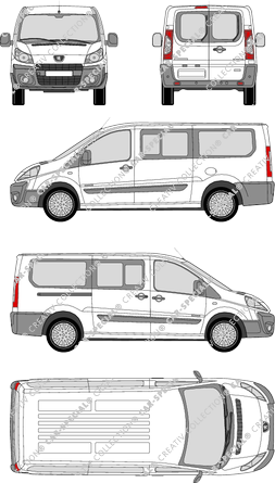 Peugeot Expert, microbús, L2H1, Rear Wing Doors, 1 Sliding Door (2007)