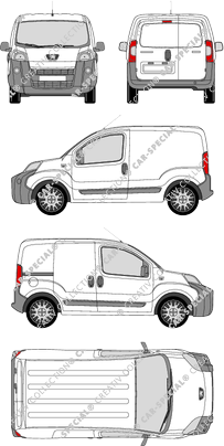 Peugeot Bipper, Kastenwagen, Rear Wing Doors, 1 Sliding Door (2007)