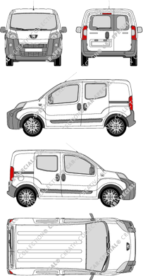 Peugeot Bipper, van/transporter, Rear Wing Doors, 2 Sliding Doors (2007)