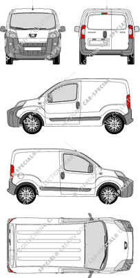 Peugeot Bipper van/transporter, 2007–2018 (Peug_227)