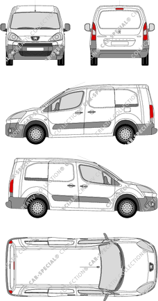 Peugeot Partner, Kastenwagen, L2, Rear Flap, 2 Sliding Doors (2008)