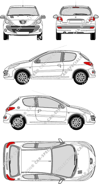 Peugeot 206+, Hayon, 3 Doors (2009)