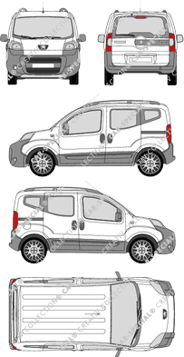 Peugeot Bipper Tepee Outdoor, Tepee Outdoor, Rear Flap, 2 Sliding Doors (2010)