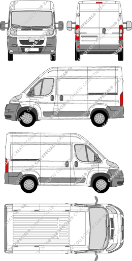 Peugeot Boxer, van/transporter, L1H2, Rear Wing Doors, 2 Sliding Doors (2006)