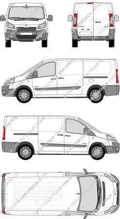 Peugeot Expert, furgón, L2H1, Rear Wing Doors, 2 Sliding Doors (2012)
