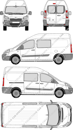 Peugeot Expert, van/transporter, L2H2, rear window, double cab, Rear Wing Doors, 1 Sliding Door (2012)