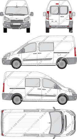 Peugeot Expert, furgone, L2H2, vitre arrière, Doppelkabine, Rear Wing Doors, 2 Sliding Doors (2012)