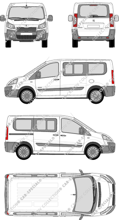 Peugeot Expert Tepee, Tepee, L1H1, Rear Flap, 1 Sliding Door (2012)