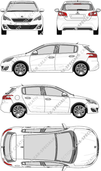 Peugeot 308 Hatchback, 2014–2021 (Peug_286)