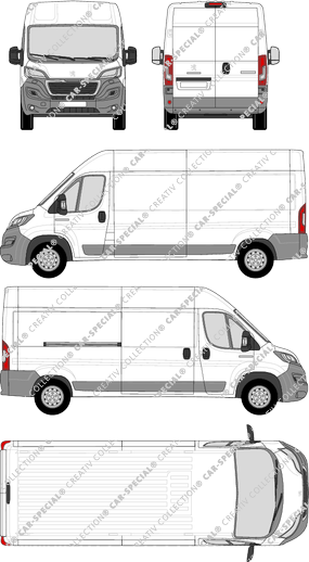 Peugeot Boxer, furgón, L3H2, Rear Wing Doors, 1 Sliding Door (2014)