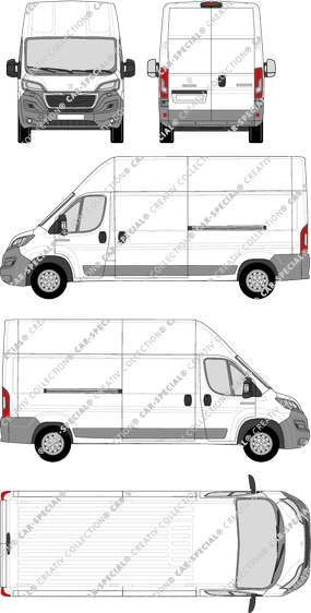 Peugeot Boxer, furgón, L3H3, Rear Wing Doors, 2 Sliding Doors (2014)