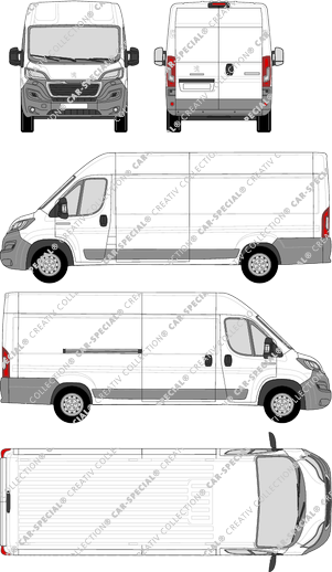 Peugeot Boxer, furgone, L4H2, Rear Wing Doors, 1 Sliding Door (2014)