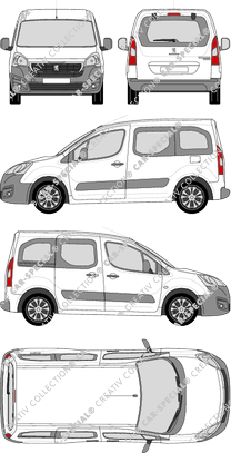 Peugeot Partner Tepee, Tepee, Rear Flap, 1 Sliding Door (2015)