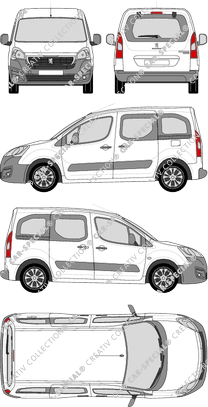 Peugeot Partner Tepee furgone, 2015–2018 (Peug_385)