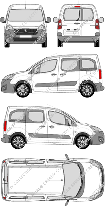 Peugeot Partner Tepee, Tepee, Rear Wing Doors, 2 Sliding Doors (2015)