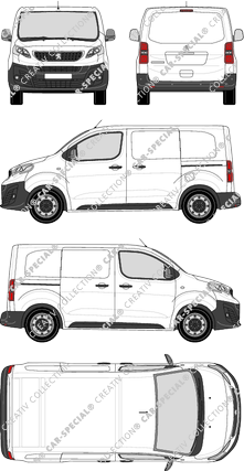 Peugeot Expert, Kastenwagen, Compact, Rear Flap, 2 Sliding Doors (2016)