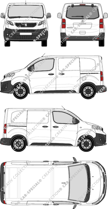 Peugeot Expert, van/transporter, Compact, rear window, Rear Flap, 2 Sliding Doors (2016)