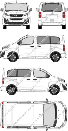 Peugeot Traveller, camionnette, L1 Compact, Rear Flap, 2 Sliding Doors (2016)