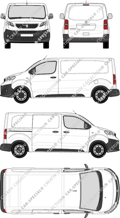 Peugeot Expert, furgone, Standard, Rear Flap, 1 Sliding Door (2016)