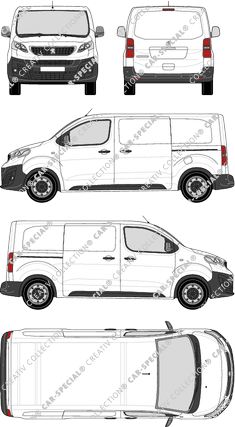 Peugeot Expert, van/transporter, Standard, Rear Flap, 2 Sliding Doors (2016)