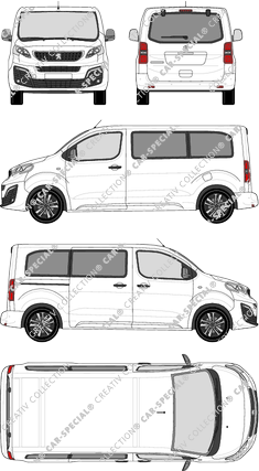 Peugeot Traveller, camionnette, L2 Standard, Rear Flap, 1 Sliding Door (2016)