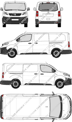 Peugeot Expert, Kastenwagen, lang, Heck verglast, Rear Flap, 2 Sliding Doors (2016)