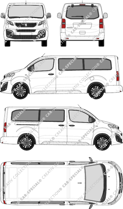 Peugeot Traveller, microbús, L3 lang, Rear Flap, 1 Sliding Door (2016)