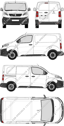 Peugeot Expert, furgone, Compact, Rear Wing Doors, 1 Sliding Door (2016)