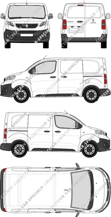 Peugeot Expert, Kastenwagen, Compact, Rear Wing Doors, 2 Sliding Doors (2016)