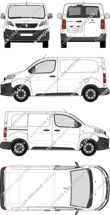 Peugeot Expert, van/transporter, Compact, rear window, Rear Wing Doors, 1 Sliding Door (2016)