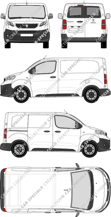 Peugeot Expert, Kastenwagen, Compact, Heck verglast, Rear Wing Doors, 1 Sliding Door (2016)