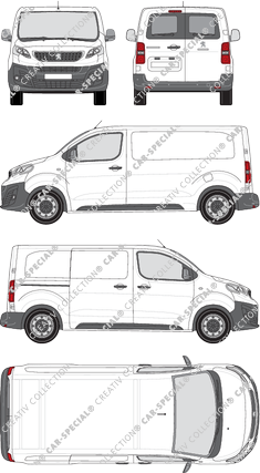 Peugeot Expert, Kastenwagen, Standard, Heck verglast, Rear Wing Doors, 1 Sliding Door (2016)