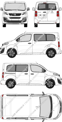 Peugeot Traveller, minibus, L1 Compact, Rear Wing Doors, 1 Sliding Door (2016)