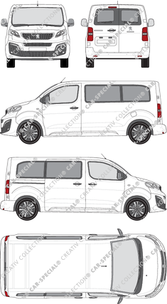 Peugeot Traveller, minibus, L2 Standard, Rear Wing Doors, 1 Sliding Door (2016)