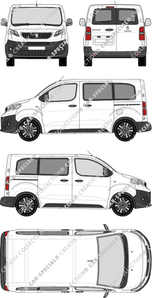 Peugeot Expert, minibus, Compact, Rear Wing Doors, 2 Sliding Doors (2016)