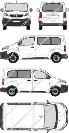 Peugeot Expert, minibus, Compact, Rear Flap, 1 Sliding Door (2016)