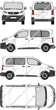 Peugeot Expert, Kleinbus, Compact, Rear Flap, 2 Sliding Doors (2016)