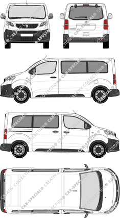 Peugeot Expert, minibus, Standard, Rear Flap, 1 Sliding Door (2016)