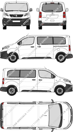 Peugeot Expert, minibus, Standard, Rear Flap, 2 Sliding Doors (2016)